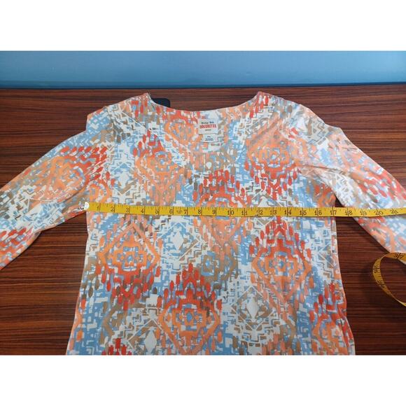 Ruby Road Favorites Women Size PS Blouse Top Abstract Art Geometric Colorful - Picture 6 of 6